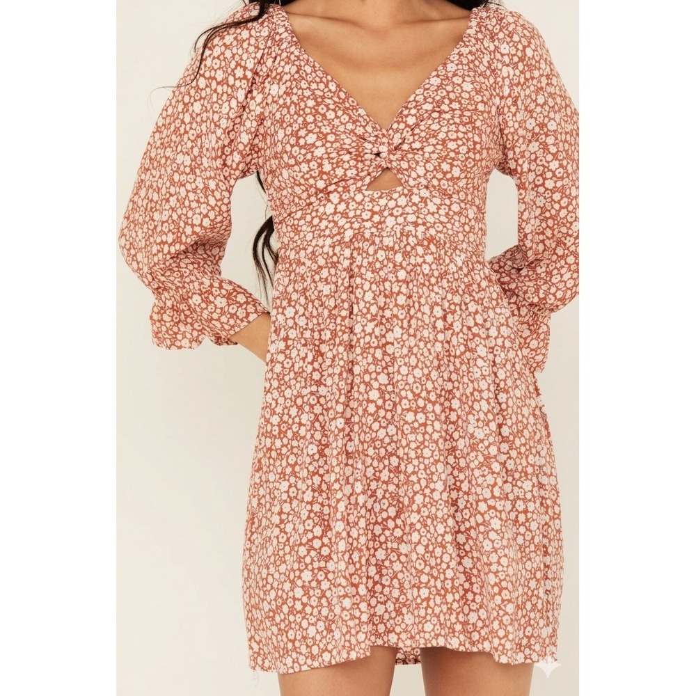 Y2K‎ Cottagecore Ditsy Floral Mini Dress Party Resortwear Cruise Size L Feminine